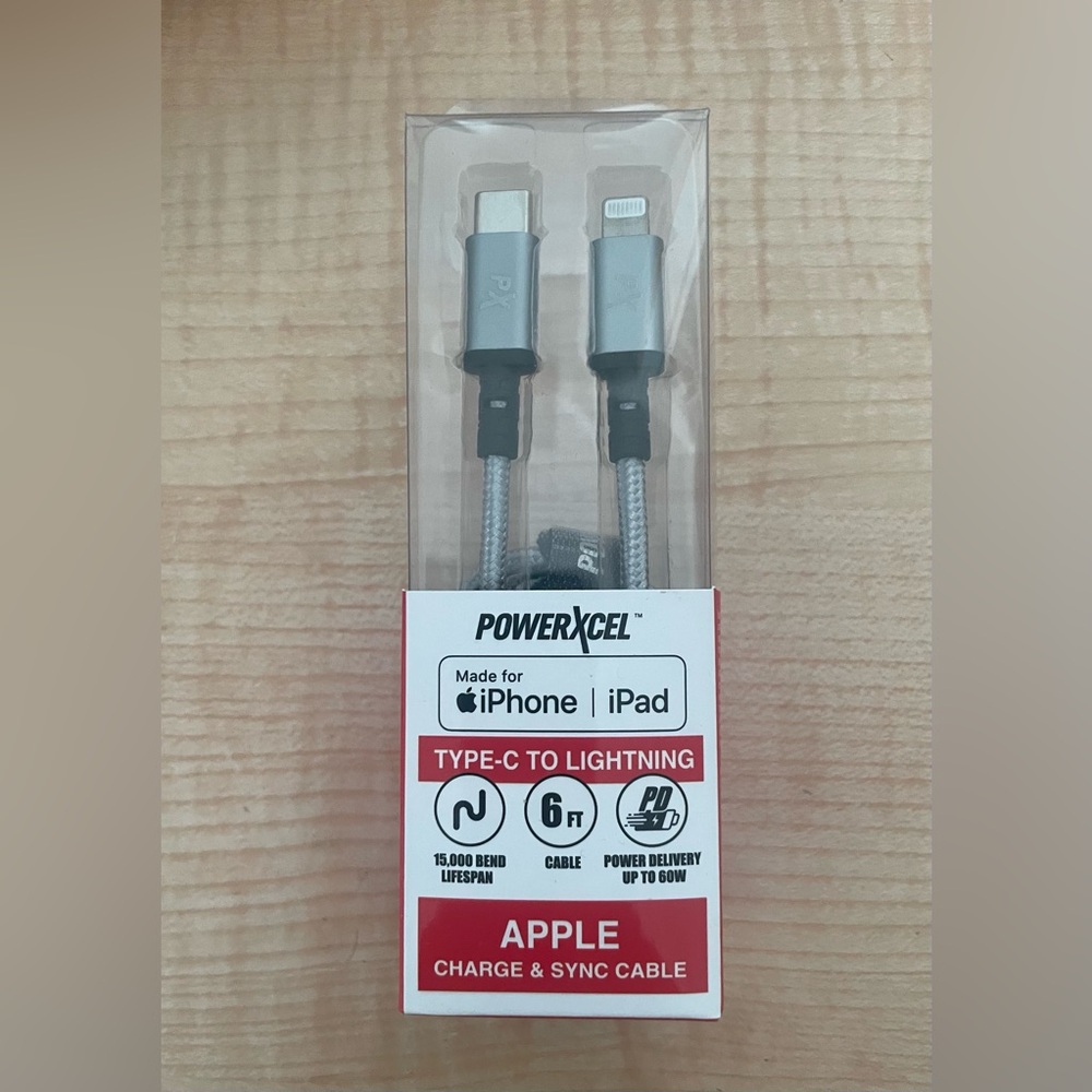 NEW PowerXcel Apple Type-C to Lighting 6ft Charge & Sync Cable ~ Up To 60W